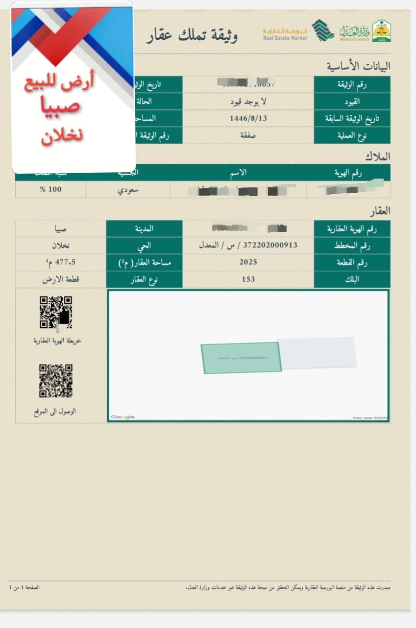 ارض للبيع صبيا نخلان صبياء